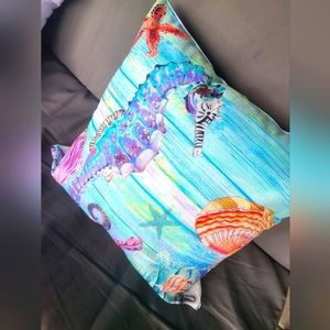 Sea horse tropical throw pillow!